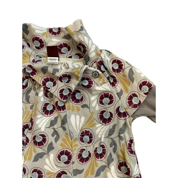 Tea Collection Girl Multicolor 100% Cotton Long Sleeve Fit & Flare Dress Size L - Picture 2 of 8